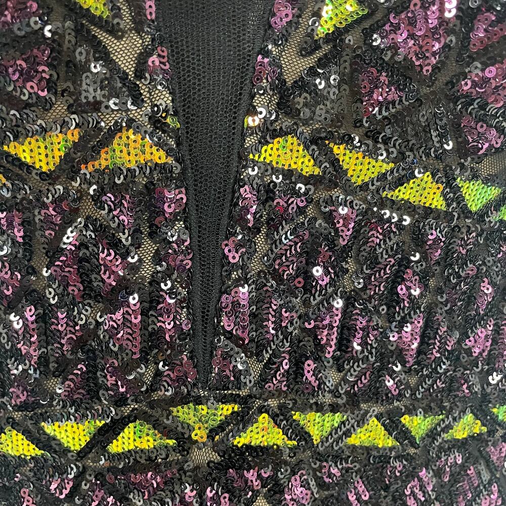 Jovani Style 04807 Black Multi Color Sequin Fit and Flare Gown Women's 8 - Picture 8 of 13